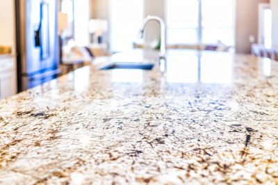 Finished granite kitchen countertop